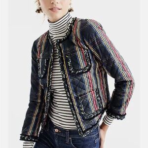 J. Crew Navy Multicolor Striped Blazer